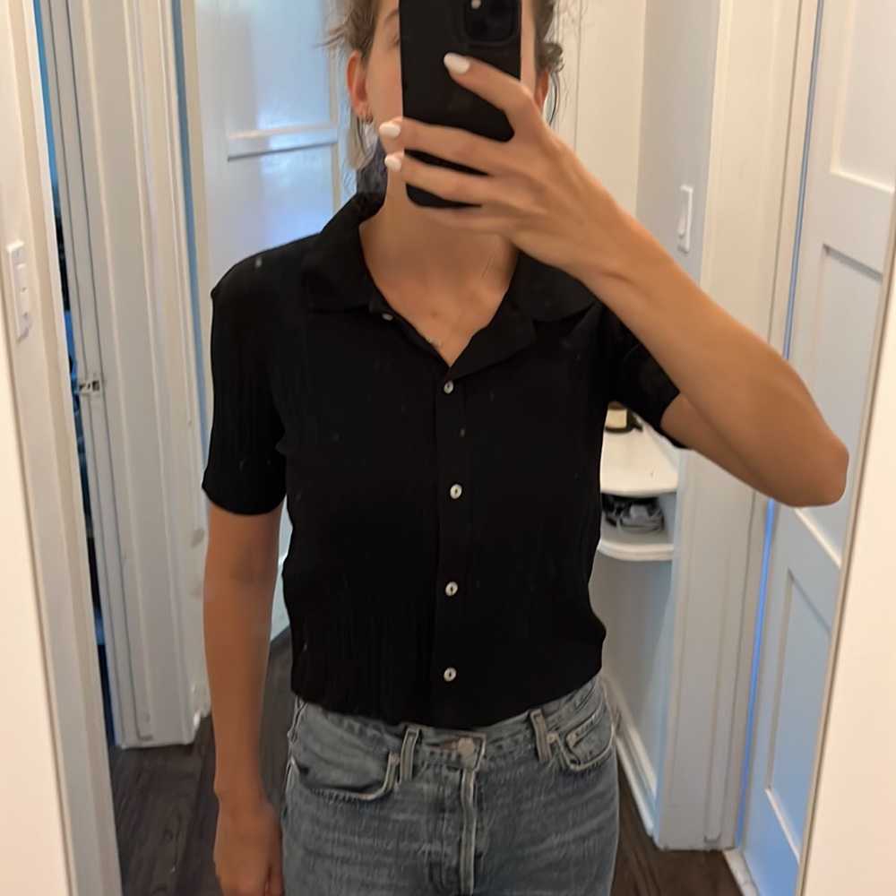 Zara button down top size S